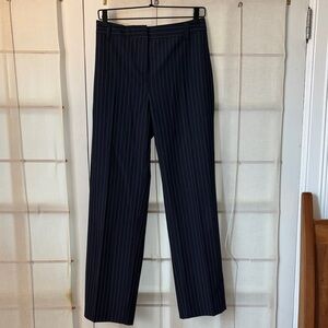 Reformation navy pinstripe trousers